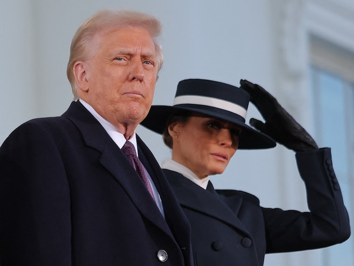 Vợ chồng Tân Tổng thông Donald Trump tại lễ nhậm chức. 