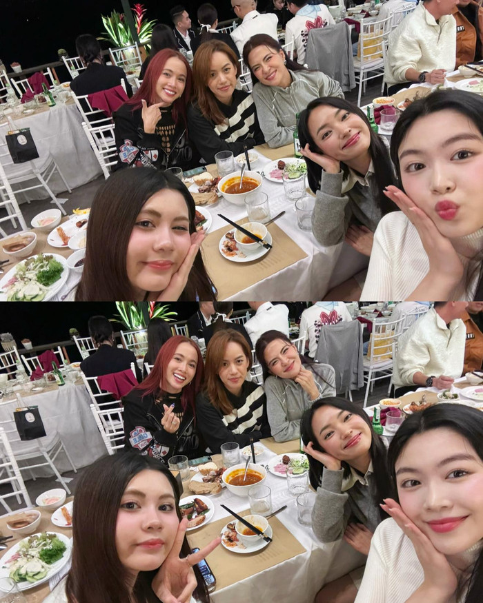 Hai con gái của MC Quyền Linh có cơ hội gặp nhiều nghệ sĩ nổi tiếng. Ảnh: FBNV