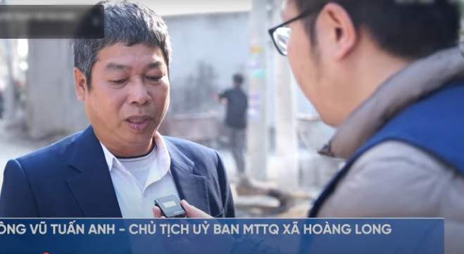 Ông Vũ Tuấn Anh - Chủ tịch Uỷ ban MTTQ xã Hoàng Long. Nguồn: VOV