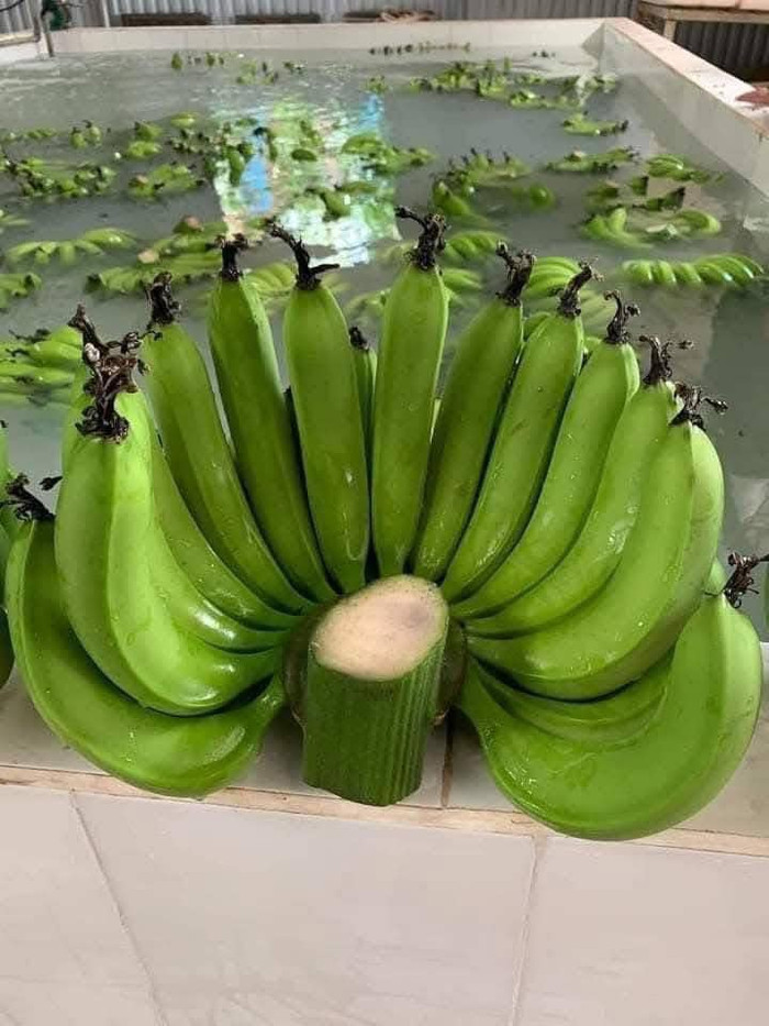 Chuối xanh đang được chị Nguyệt An rao bán trên MXH. (Ảnh NVCC)