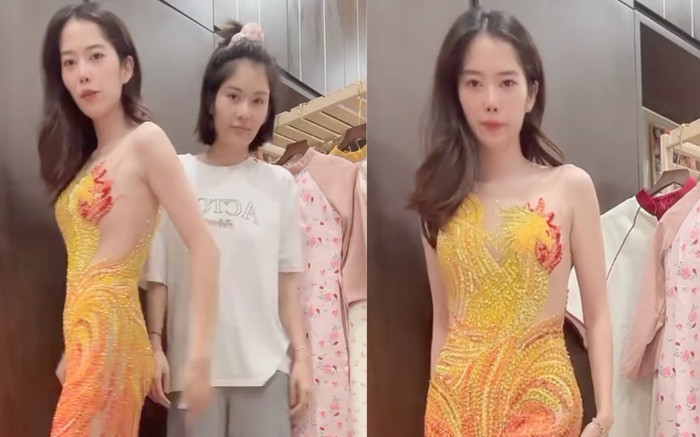 Xôn xao clip chị gái giúp Nam Em thử đầm dạ hội gợi cảm: Liệu có tái xuất thi nhan sắc? Ảnh 2