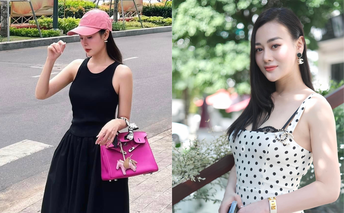 Phương Oanh và Midu còn 'kết thân' với phụ kiện hàng hiệu. (Ảnh: FBNV)