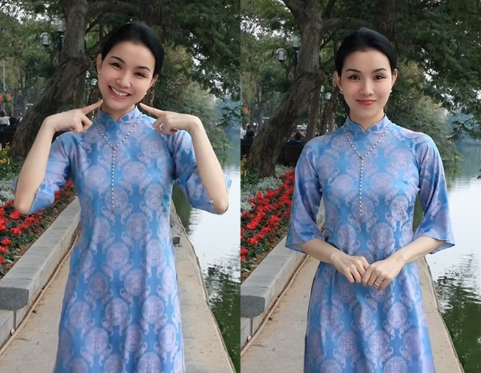 Thùy Lâm vẫn giữ được nhan sắc trẻ trung, cuốn hút sau 17 năm đăng quang. 