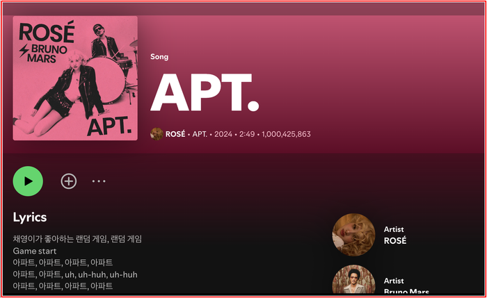 'APT' đạt kỷ lục mới trên Spotify, khẳng định vị thế toàn cầu của Rosé Ảnh 1