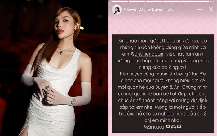 Showbiz 24h: Kỳ Duyên quyết định nói rõ về mối quan hệ với Thiên Ân để tránh hiểu nhầm. Ảnh: FBNV