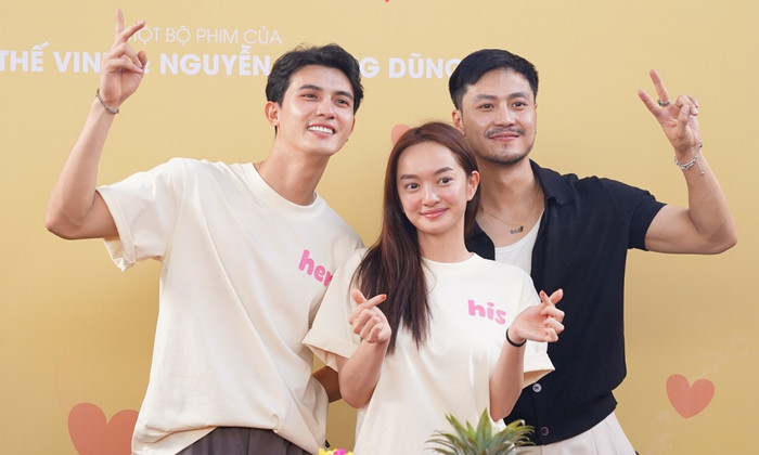 Trần Ngọc Vàng, Kaity Nguyễn, Thanh Sơn (từ trái sang) lần đầu hợp tác trong một dự án điện ảnh.