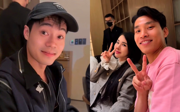 Trước đó, Vũ Văn Thanh và bạn gái còn đi ăn uống cùng bạn bè, trong đó có cả cầu thủ Văn Toàn. Cặp đôi ngồi cạnh nhau, thoải mái tương tác thân thiết. (Ảnh chụp màn hình)