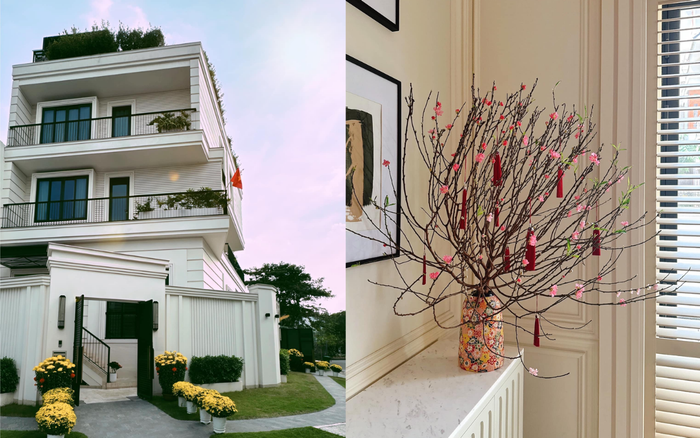 Noo Phước Thịnh khiến khán giả 'choáng ngợp' vì khoe căn biệt thự đã được trang trí đậm chất Tết. Dàn sao Việt đều để lại bình luận ngưỡng mộ về tổ ấm của nam ca sĩ. Sau đó Mai Phương Thuý còn nói thêm: 'Biệt thự biệt thự'. Trước câu nói của Mai Phương Thuý, Noo Phước Thịnh vui vẻ đáp: 'Chúc mừng năm mới em và gia đình nhé'. Ảnh: FBNV