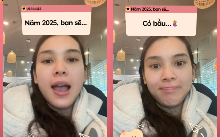 Quỳnh Lương từng khéo léo khoe chuyện có bầu nhưng không có nhiều khán giả chú ý đến. Ảnh: Chụp màn hình