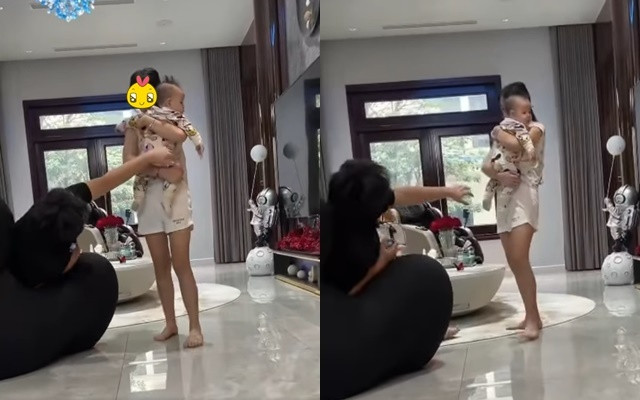 Hai bé Jin và May đều rất yêu thương hai em sinh đôi.