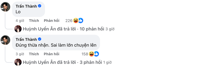Trấn Thành 'nhắn gửi' đến em gái phía dưới bài viết. (Ảnh: Chụp màn hình FBNV)