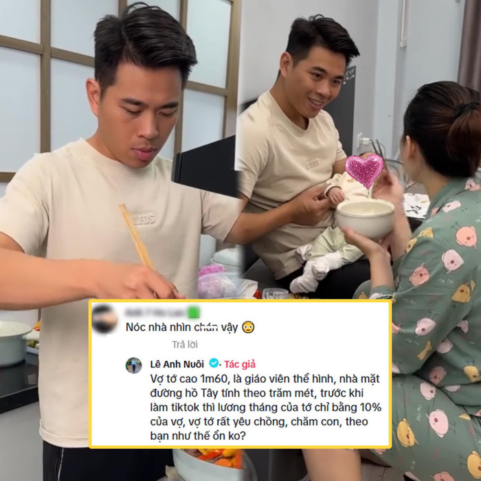 Lê Anh Nuôi thẳng thắn đáp trả bình luận chê bai vợ