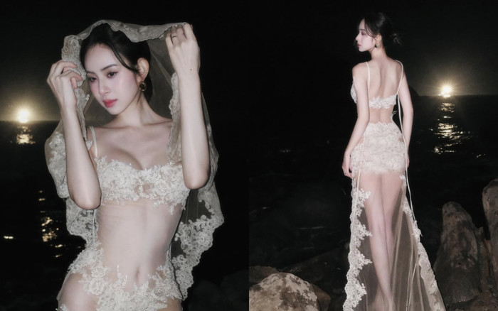 Bạn gái Nam vương Tuấn Ngọc khoe dáng phồn thực trong thiết kế 'mặc như không' Ảnh 2