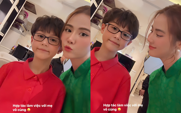 Huyền Lizzie khoe ảnh đi làm cùng con trai, dành lời khen cho sự hợp tác của quý tử.