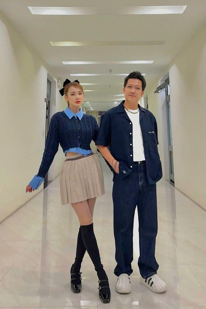 Vợ chồng Trường Giang - Nhã Phương giảm cân thành công. Ảnh: FBNV