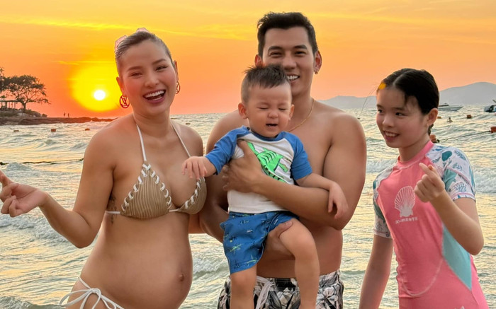 Phương Trinh Jolie mặc đồ tắm khoe cơ thể phồn thực trước thềm sinh nở Ảnh 2