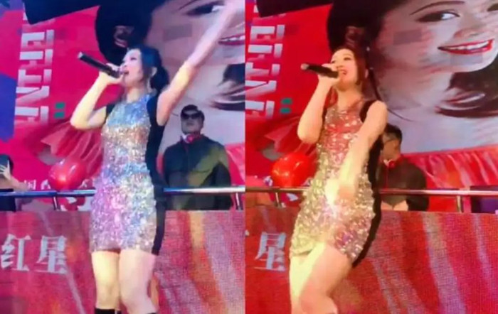 Hình ảnh Lương Tiểu Băng đi hát tại quán bar khiến công chúng bất ngờ.