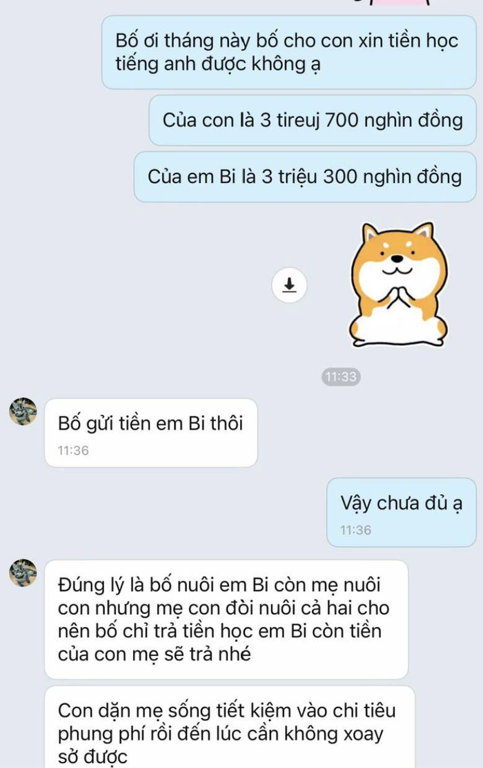 Con gái lớp 7 nhắn tin xin tiền học sau khi cha mẹ ly hôn, phản ứng của cha gây bàng hoàng Ảnh 2