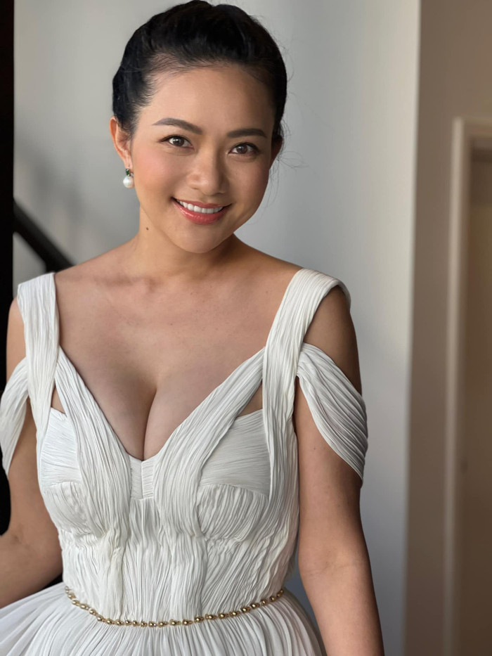 Nữ người mẫu từng phủ nhận tin đồn là 'bé ba', phá hoại hạnh phúc gia đình người khác khi kết hôn với đại gia Đức An. (Ảnh: FBNV)