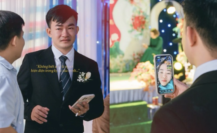 Đám cưới không có cô dâu, chú rể rưng rưng nước mắt.
