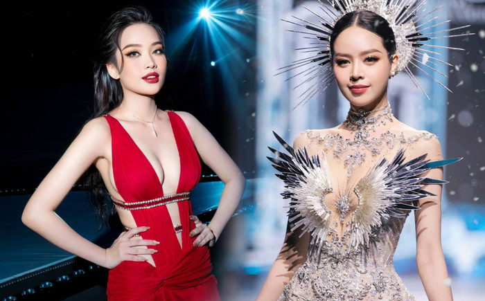 Kỳ Duyên đăng quang cuộc thi trong nước và được gửi đến Miss Supranational. Tương tự, Thanh Thủy cũng là Hoa hậu Việt Nam đầu tiên thi Miss International. (Ảnh: FBNV)