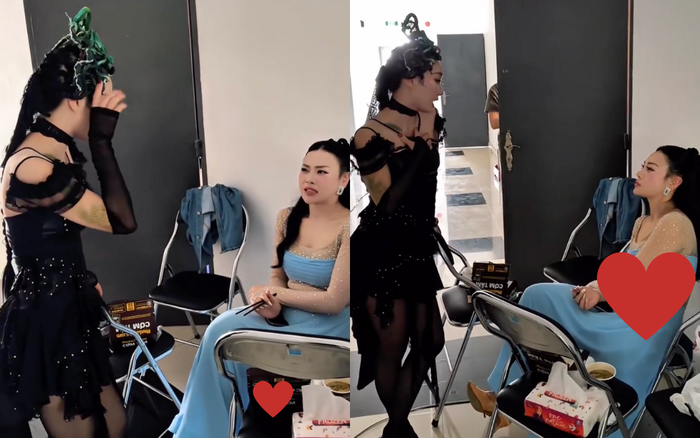 Showbiz 24h: Phương Oanh vui vẻ thành 'bà tám' khi trò chuyện với Phạm Lịch. Ảnh: FBNV