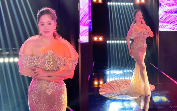 Khánh Thi khoe thân hình quyến rũ ở hậu trường Bước Nhảy Hoàn Vũ. Ảnh: FBNV