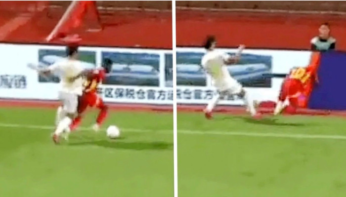 Theo Guardian, Samuel Asamoah (Togo) có nguy cơ liệt nửa người sau khi va vào bảng quảng cáo ở Trung Quốc. Samuel Asamoah là đồng đội cũ của Công Phượng. Ảnh: SC