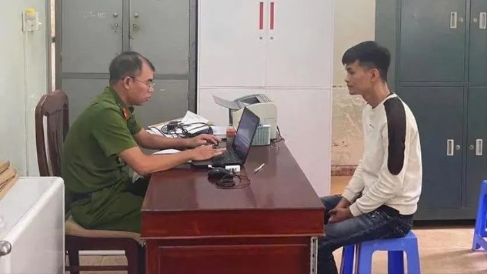 Trần Triệu Quí tại Cơ quan Công an. Ảnh: Công an tỉnh Đắk Lắk