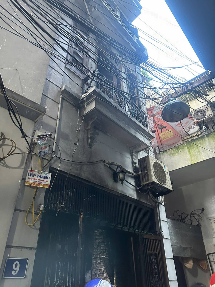 Ngôi nhà xảy ra vụ cháy. Ảnh: Công an TP Hà Nội