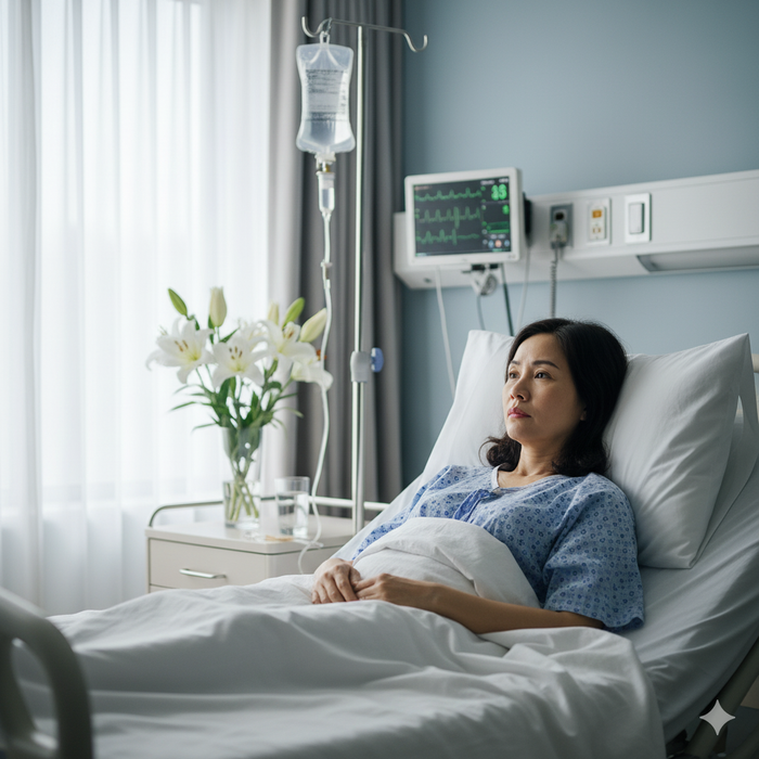 Sức khoẻ của người phụ nữ cải thiện sau khi được lấy khối u ra khỏi cơ thể. Ảnh minh hoạ