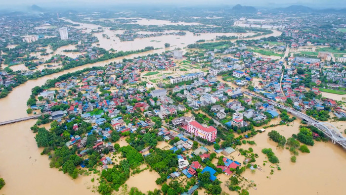 Thái Nguyên chịu ngập lụt do ảnh hưởng của bão số 11. (Nguồn: Báo điện tử Chính phủ)
