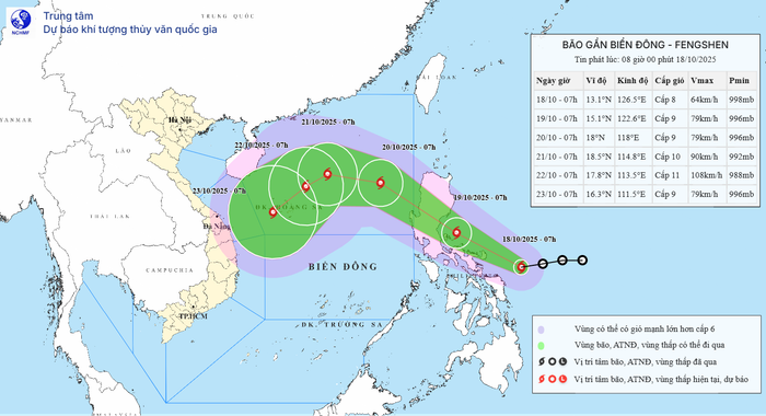 Ảnh: Trung tâm Dự báo Khí tượng Thuỷ văn Quốc gia