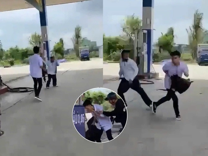 Hiện trường nơi nam sinh lớp 12 bị bạn cùng trường đâm tử vong. Ảnh: Người Lao Động 