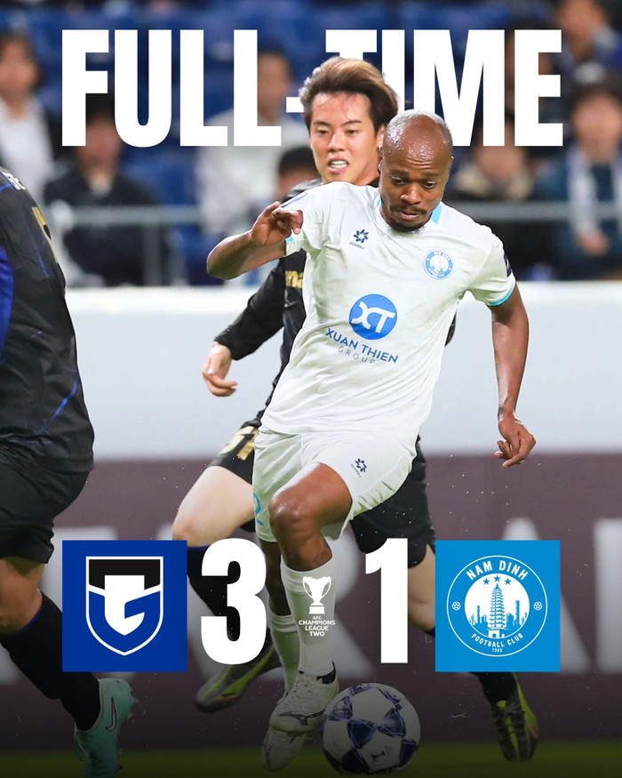 Đội bóng của Nguyễn Xuân Son đã thua dễ trước chủ nhà Gamba Osaka ở sân chơi châu Á. Ảnh: CLB Nam Định