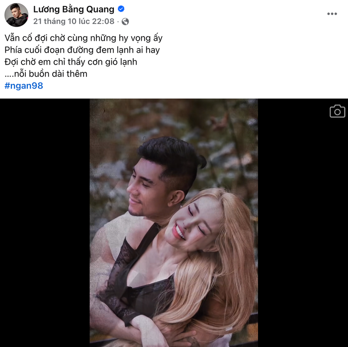 Bài viết mới nhất của Lương Bằng Quang đăng tải vào tối 21/10. Ảnh chụp màn hình