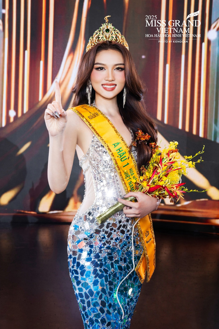 Thu Ngân đã giành danh hiệu Á hậu 4 tại cuộc thi Hoa hậu Hoà Bình Việt Nam (Miss Grand Vietnam) năm nay. Ảnh: Miss Grand Vietnam