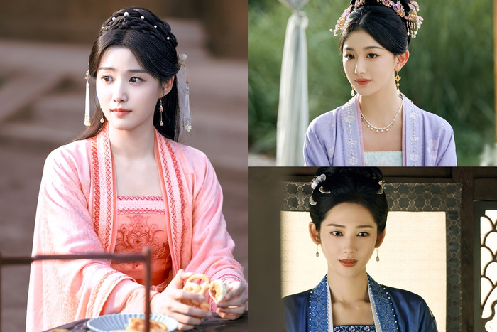 Lư Dục Hiểu cùng hai bạn diễn nữ trong Bảng Thượng Giai Tế.