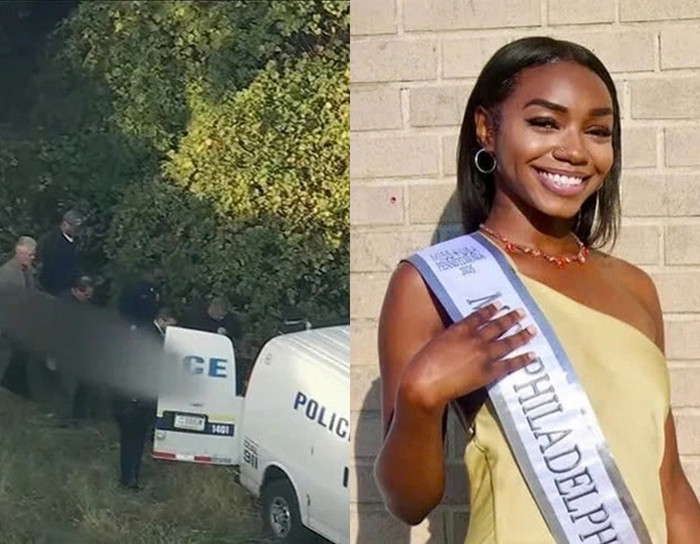 Nữ người mẫu và địa điểm thi thể của cô được cảnh sát tìm thấy. (Ảnh People)