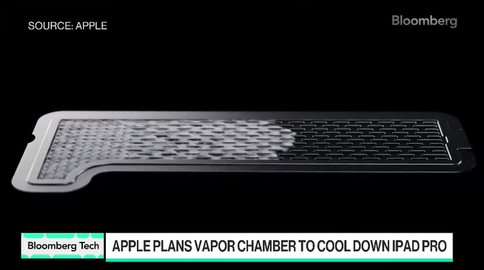 Hệ thống tản nhiệt buồng hơi dự kiến sẽ ở ở thế hệ tiếp theo iPad Pro. Ảnh chụp màn hình