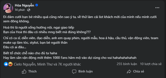Hòa Minzy thông báo việc làm đám cưới, hé lộ luôn dàn khách mời tới dự Ảnh 1