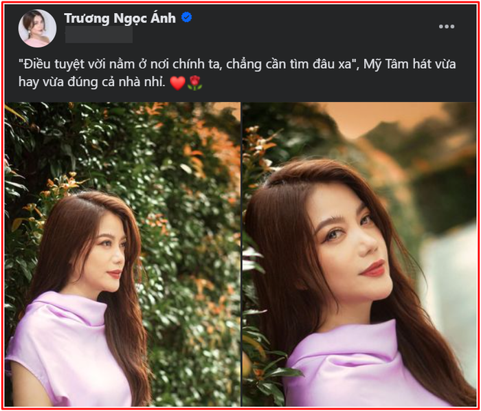 Bài đăng của Trương Ngọc Ánh về Mỹ Tâm gây chú ý Ảnh 3