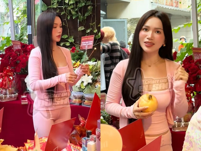 Sĩ Thanh xuất hiện với trang phục bó sát gây ra nhiều tranh cãi trái chiều. (Ảnh chụp màn hình từ TikTok Light On Đu Sao)