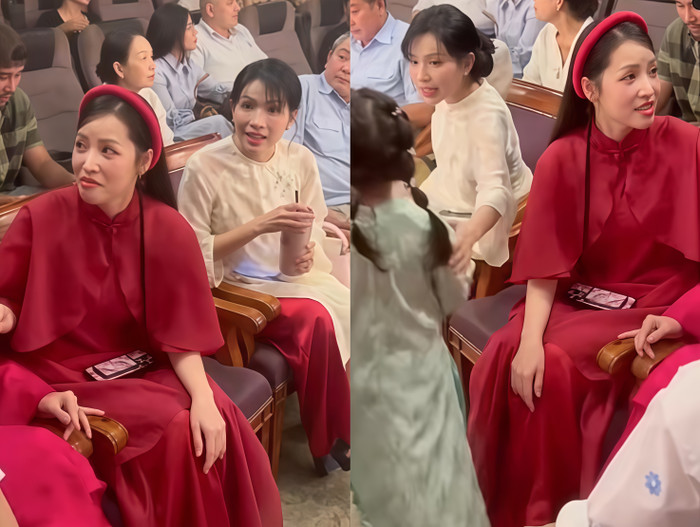 Khả Như và Puka ngồi cạnh nhau tại một sự kiện mới đây. Tuy nhiên, cả hai gần như không hề tương tác, nói chuyện với nhau dù trước đó rất thân thiết. (Ảnh từ TikTok Popcom Biz)