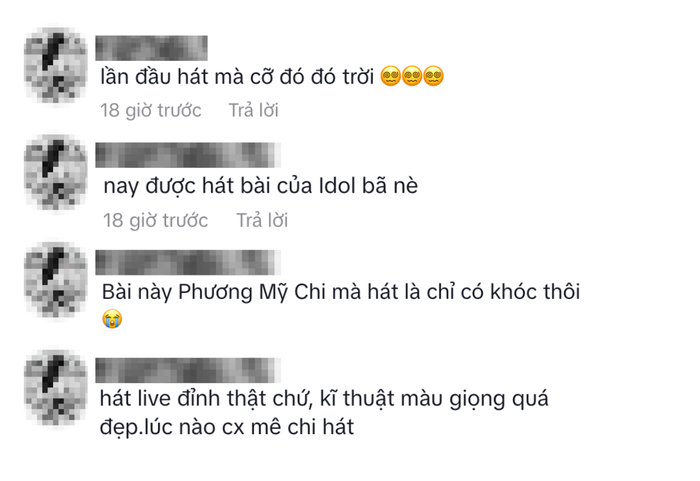 Khán giả xúc động cũng như thán phục khi xem Phương Mỹ Chi hát. (Ảnh: chụp màn hình)