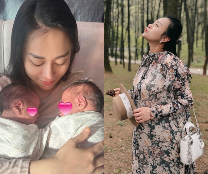 Phương Oanh chào đón cặp song sinh chào đời vào tháng 5/2024. Đây được xem là 'tài sản' đắt giá nhất của nữ diễn viên sau khi kết hôn. (Ảnh FBNV)