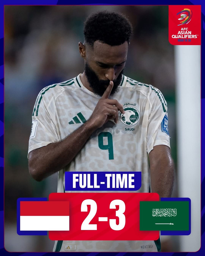 Indonesia thua ngược Saudi Arabia. Ảnh: AFC