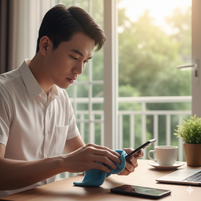 Bạn nên thường xuyên vệ sinh điện thoại. Ảnh minh hoạ