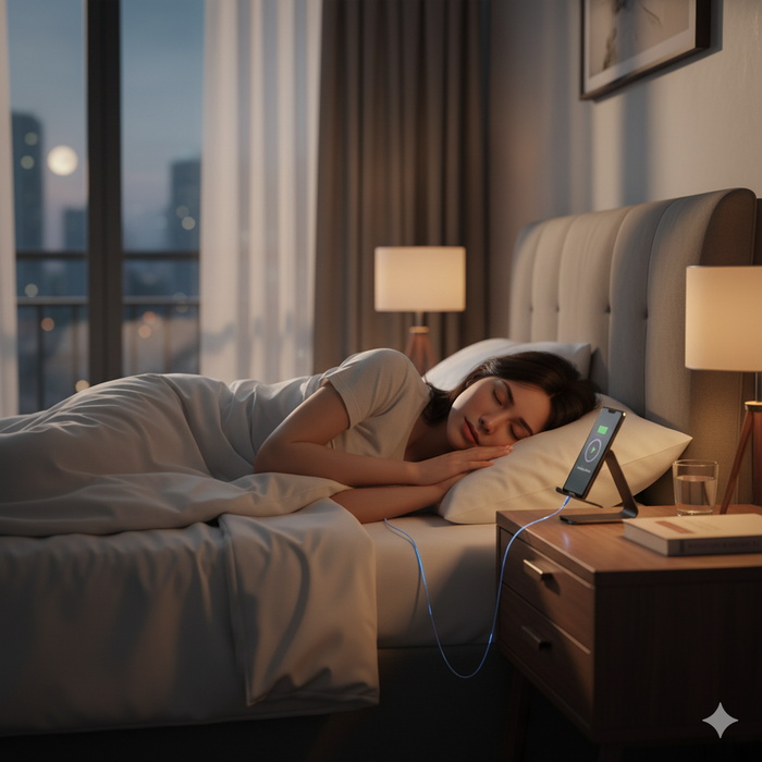 Bạn không nên sạc điện thoại qua đêm. Ảnh minh hoạ