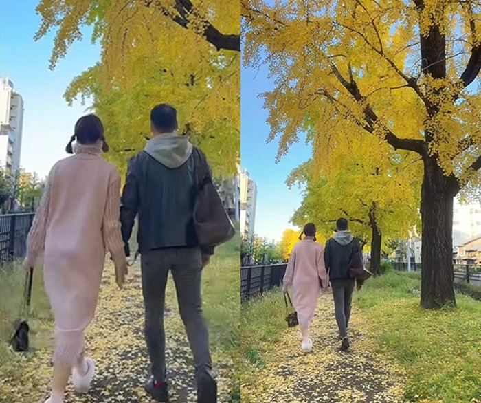 Hương Giang chia sẻ khoảnh khắc tình tứ, lãng mạn bên chồng trong chuyến đi đến Nhật Bản. (Ảnh chụp màn hình)